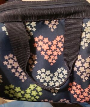 Floral Patterned Navy Lunchbag
